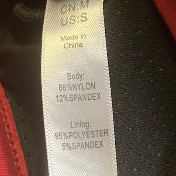 Woweny Women's Red/Black Interior Strappy Yoga Sports Bra S NWT - Picture 6 of 9